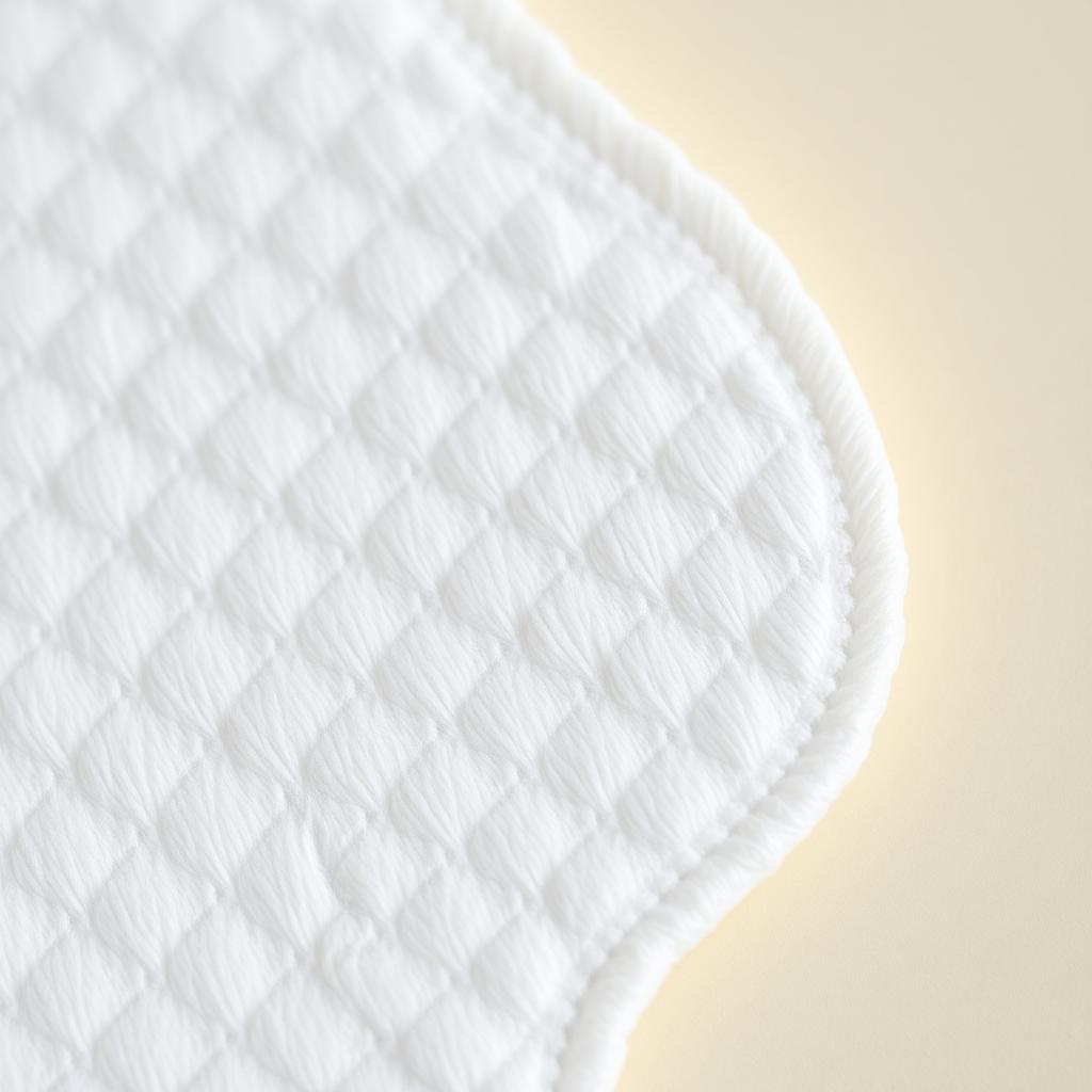Close-up of ultrathin quilted cotton top layer